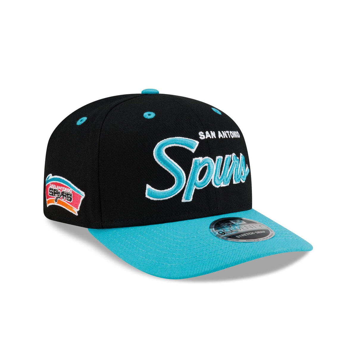 San Antonio Spurs Hardwood Classics 90s Script 9SEVENTY Stretch-Snap Hat