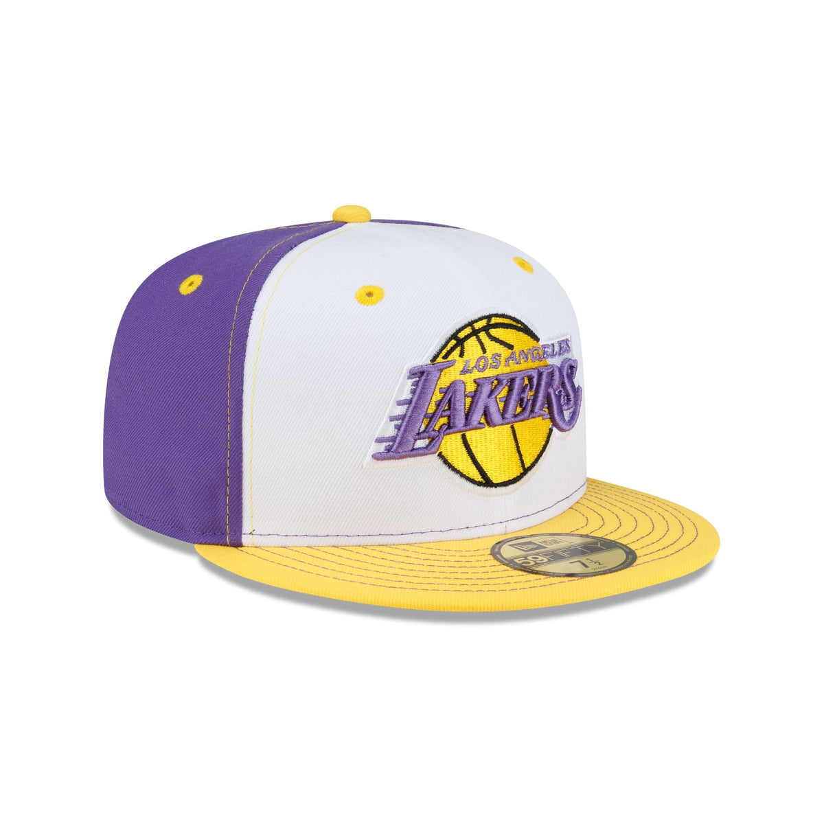 Los Angeles Lakers Hardwood Classics 2000s White Stitch 59FIFTY Fitted Hat