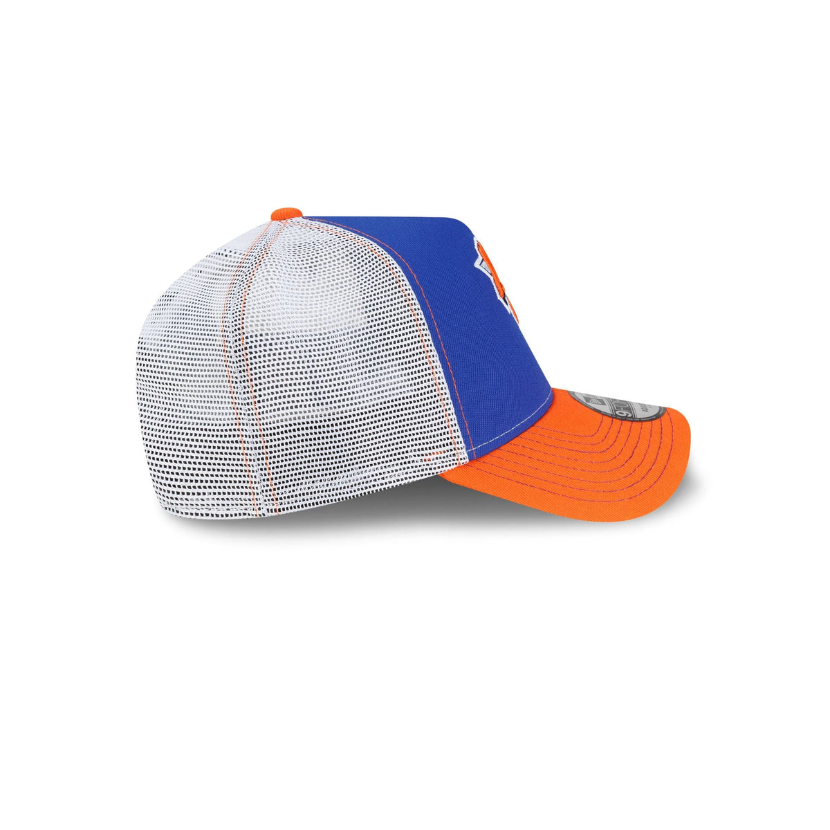 New York Knicks Hardwood Classics 2000s Contrast Stitch 9FORTY A-Frame Trucker Hat