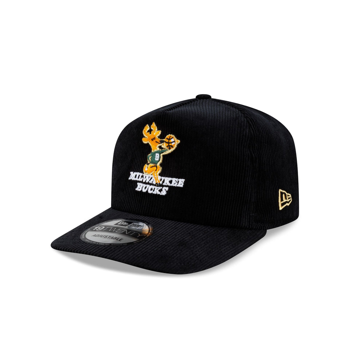 Milwaukee Bucks 1971 Finals Black & Gold Corduroy 19TWENTY Adjustable Hat