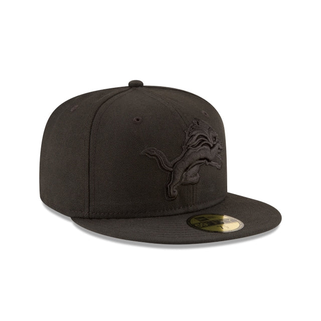 Detroit Lions Black On Black 59FIFTY Fitted Hat