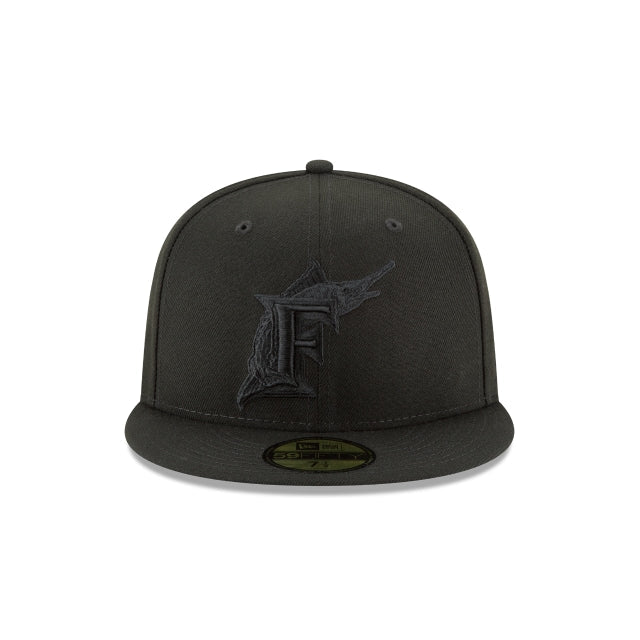 Florida Marlins Blackout Basic 59FIFTY Fitted Hat
